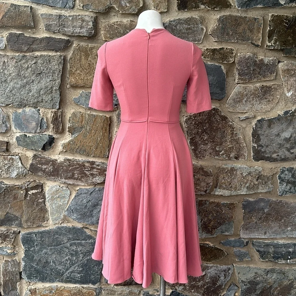 Gal Meets Glam Collection Edith City Crepe Fit & Flare Midi Dress Size 00